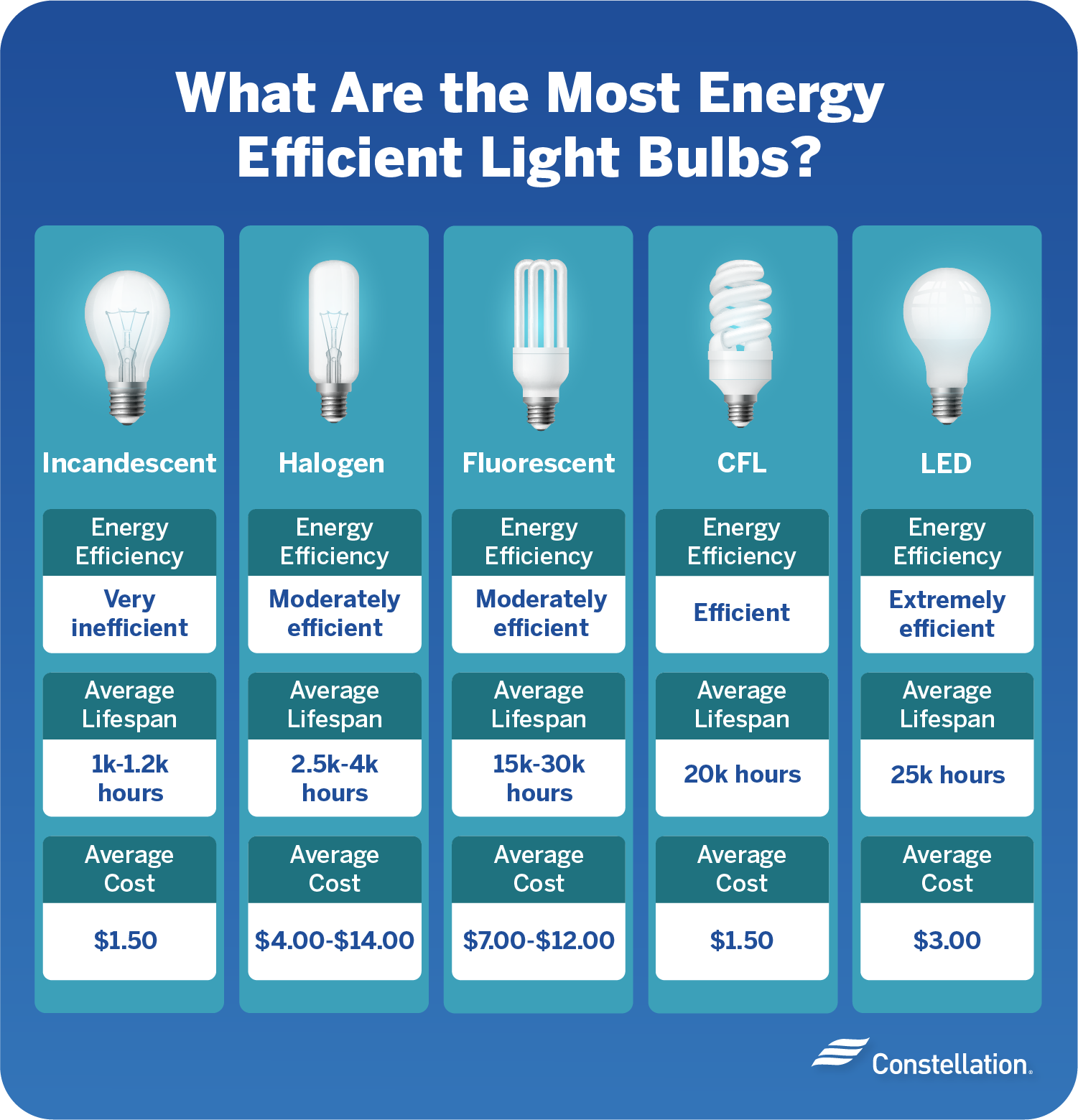 What are the Different Types of Light Bulbs? | Constellation
