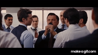 Wolf of Wall Street Leonardo DiCaprio microphone on Make a GIF