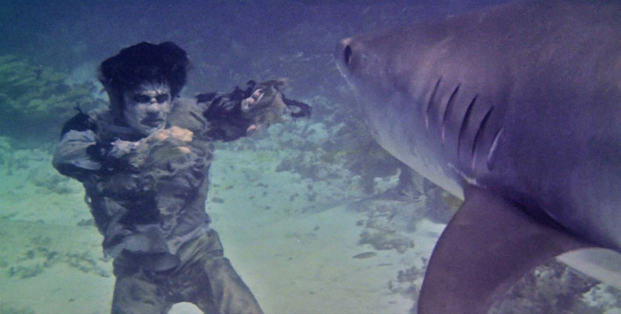 The insane story of Zombi 2's notorious shark fight scene