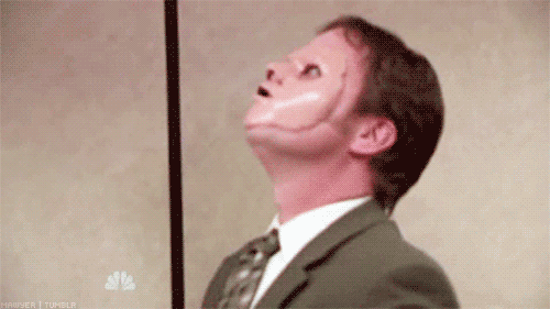 Image result for dwight mask gif